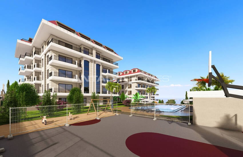 Sea View Flats in a Complex with Social Facilities in Kestel 11