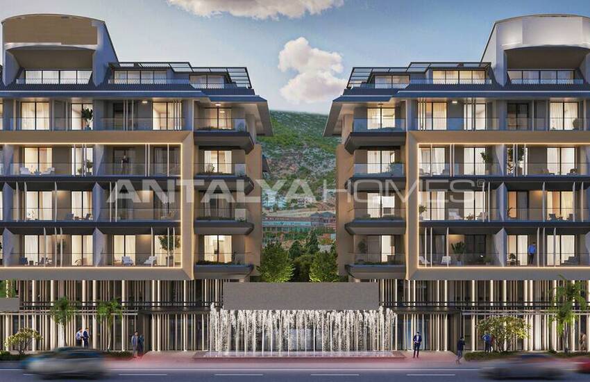Sea and Castle View Apartments with Rich Amenities in Alanya