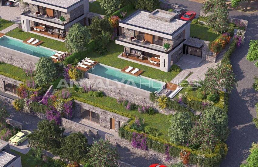 Väl Belägna Triplexvillor Med Privat Pool I Bodrum 3