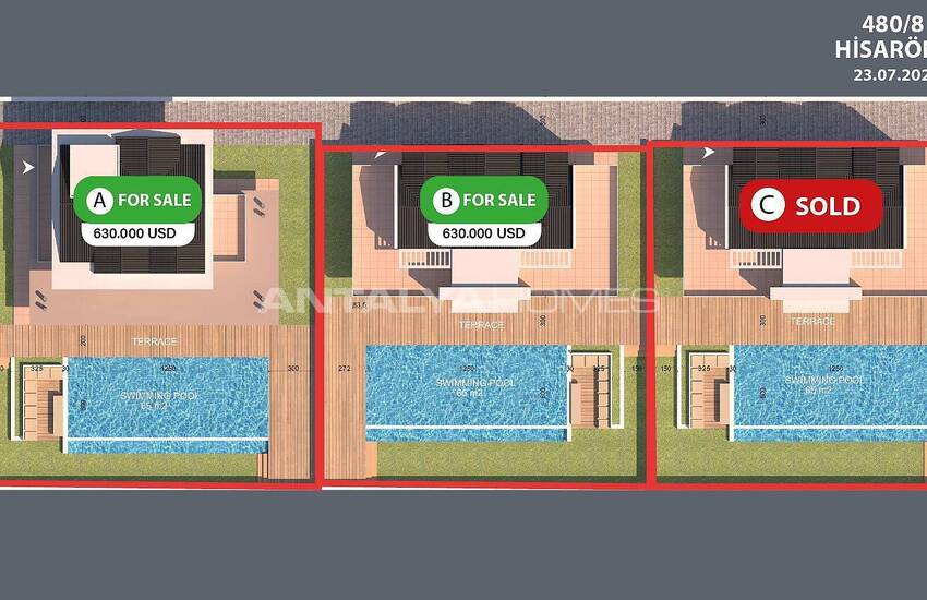 Mountain View Triplex Villa with Spacious Design in Fethiye 3