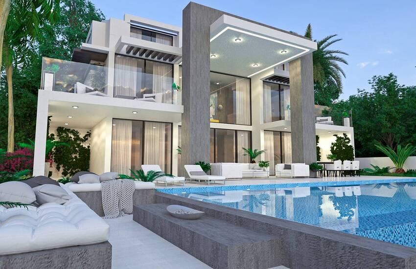 Mountain View Triplex Villa with Spacious Design in Fethiye