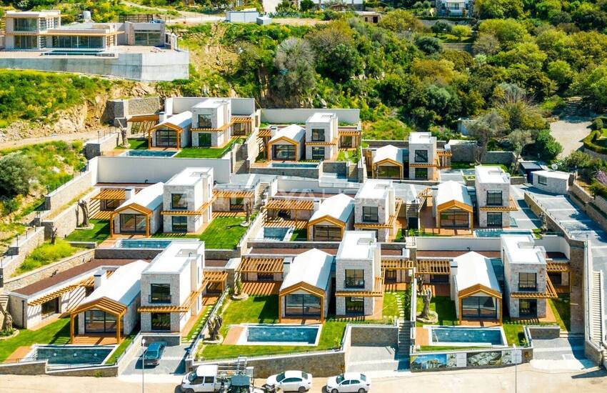 Bodrum Gümüşlük'te Deniz Manzaralı Taş Villalar 14