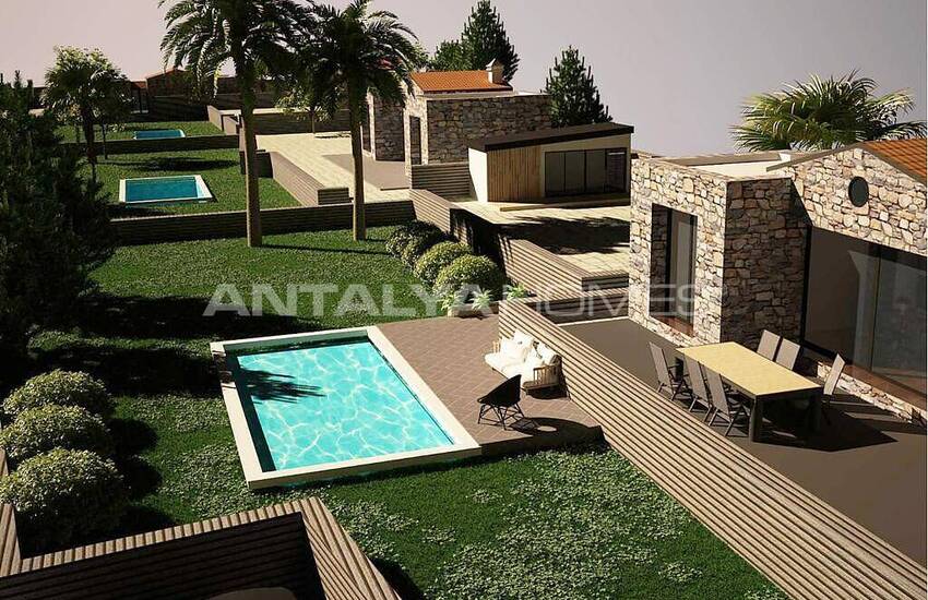 Villas En Pierre Avec Piscine Chauffée Et Jardin À Gumusluk 2
