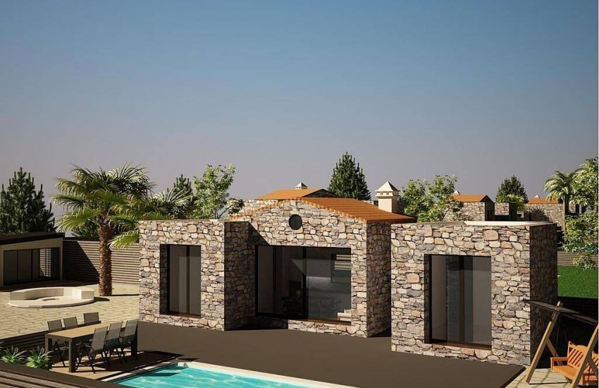 Stone Villas with Heated Private Pool and Garden in Gumusluk