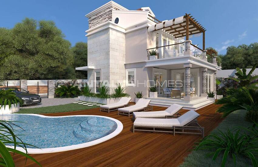 Detached 4+1 Houses with Private Pools in Fethiye Oludeniz