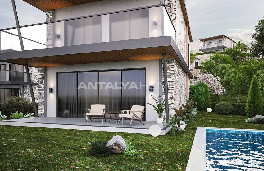 Central-located Detached Modern Houses with Pool in Bodrum