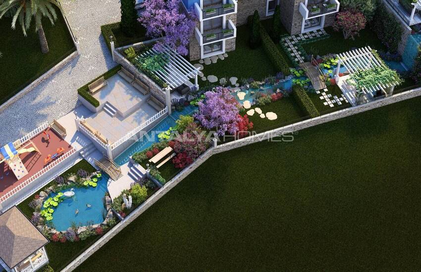فيلات جديدة حديقة منفصلة وتوأم بالقرب من المطار في بودروم 14
