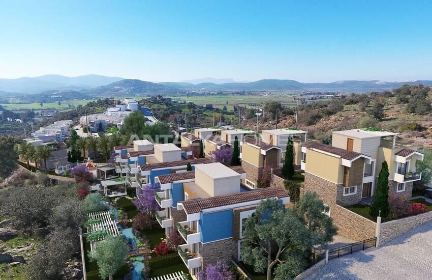 فيلات جديدة حديقة منفصلة وتوأم بالقرب من المطار في بودروم 3