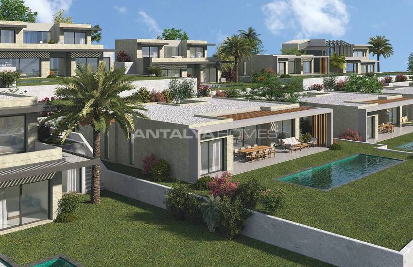 فيلات مطلة على الحمام سباحة والبحر في المدينة بودروم خليج جوندوغان 4