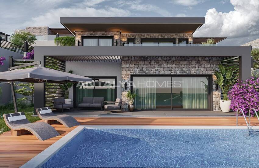 Panoramablick Över Havet Stenvillor I Bodrum Yalikavak 2