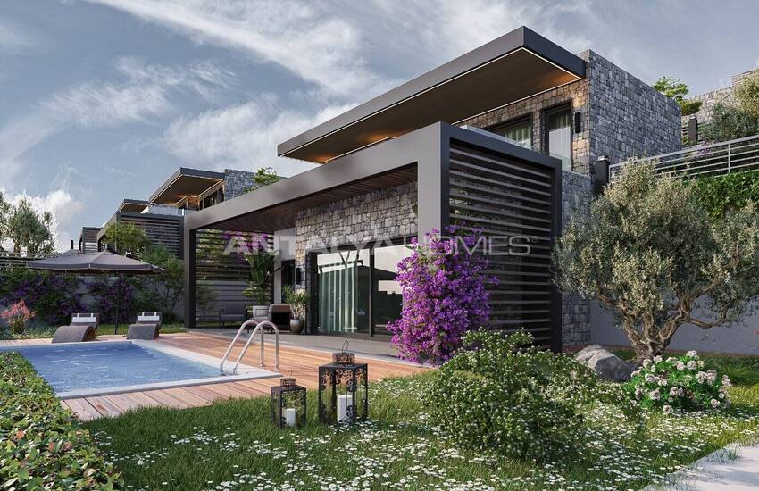 Panoramablick Över Havet Stenvillor I Bodrum Yalikavak 9