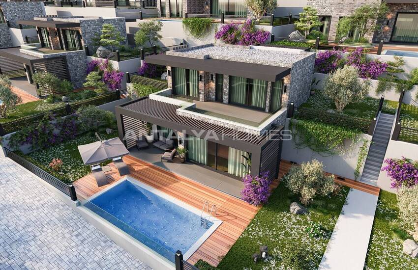 Panoramablick Över Havet Stenvillor I Bodrum Yalikavak 13