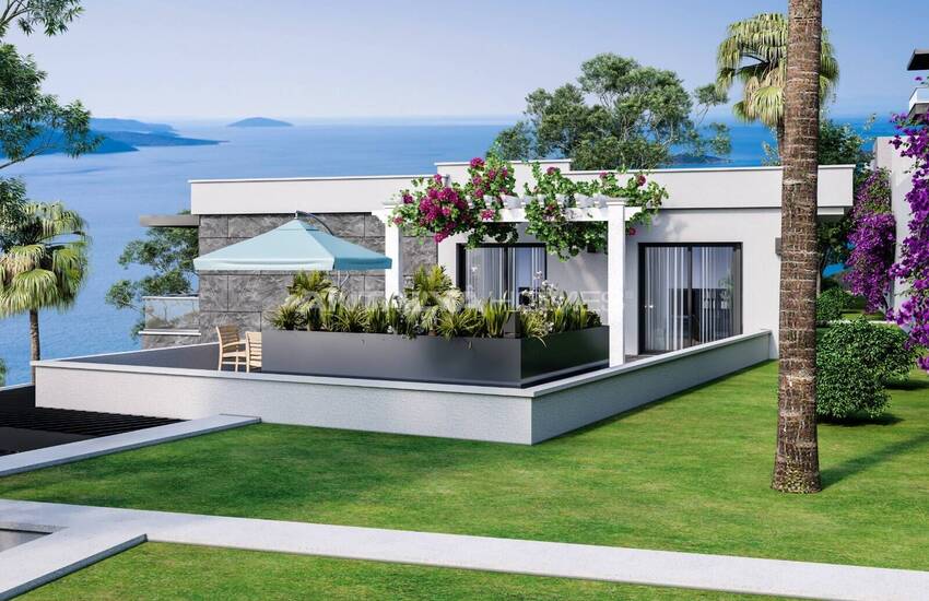 Einzel Häuser Mit Panoramablick Auf Das Meer In Bodrum, Türkei 3