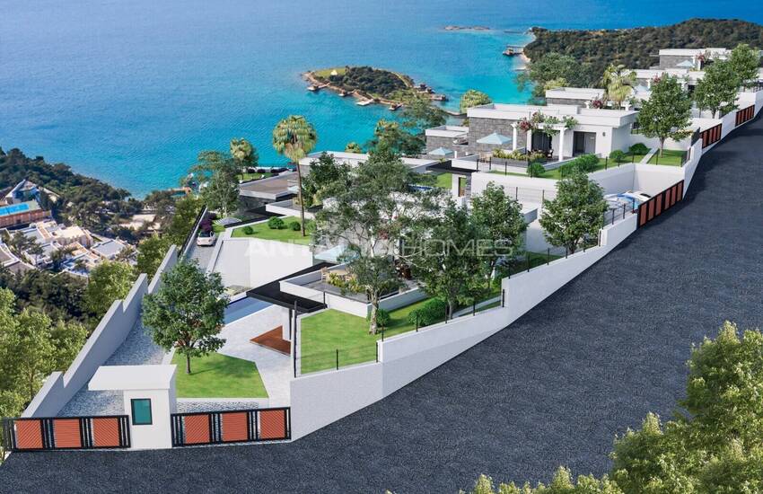Einzel Häuser Mit Panoramablick Auf Das Meer In Bodrum, Türkei 13