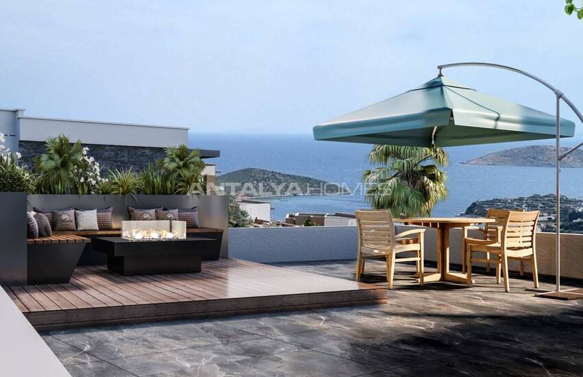 Einzel Häuser Mit Panoramablick Auf Das Meer In Bodrum, Türkei 14