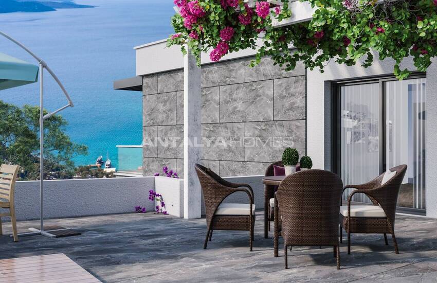 Einzel Häuser Mit Panoramablick Auf Das Meer In Bodrum, Türkei 6