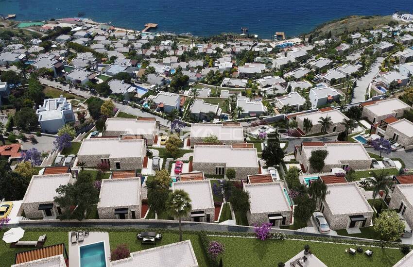 Bodrum Yalıkavak'ta Taş Kaplama Deniz Manzaralı Müstakil Villalar 18