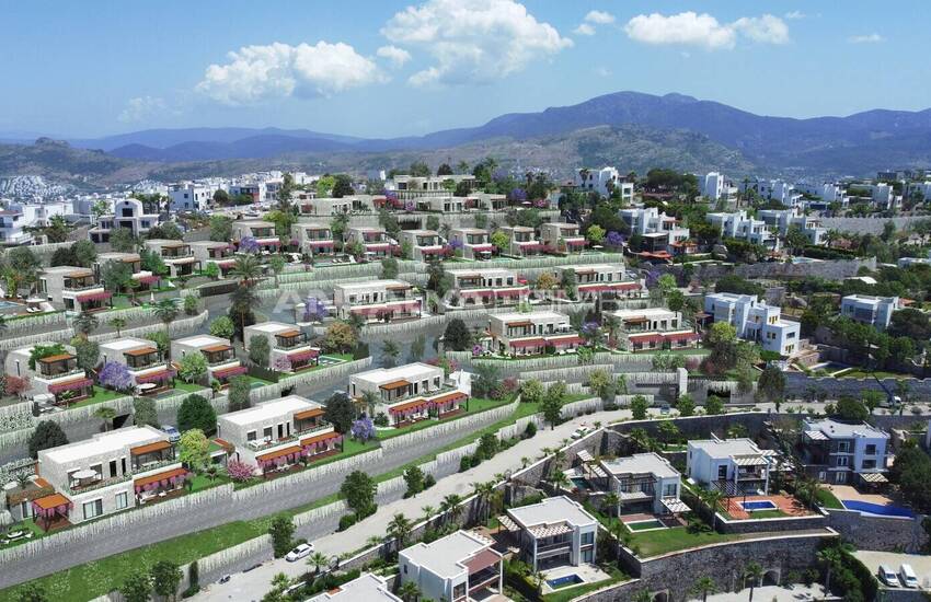 Bodrum Yalıkavak'ta Taş Kaplama Deniz Manzaralı Müstakil Villalar 19