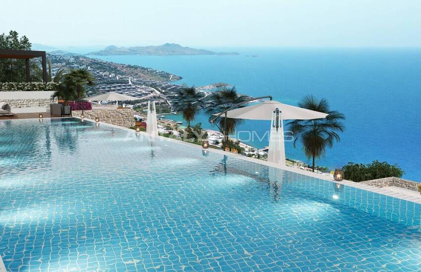 Stone Clad Sea View Detached Villas in Bodrum Yalikavak