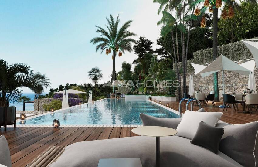 Bodrum Yalıkavak'ta Taş Kaplama Deniz Manzaralı Müstakil Villalar 12