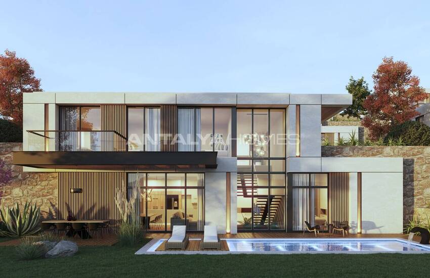 منازل دوبلكس منفصلة ذات تصميم واسع في بودروم توركبوكو 5