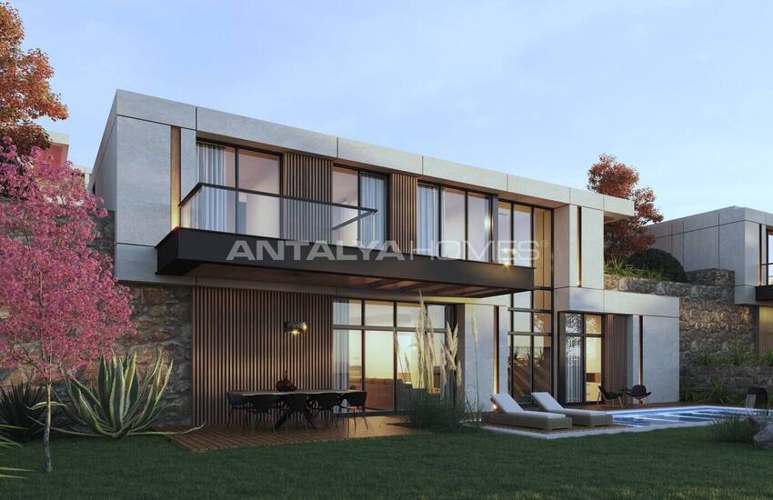 منازل دوبلكس منفصلة ذات تصميم واسع في بودروم توركبوكو 7