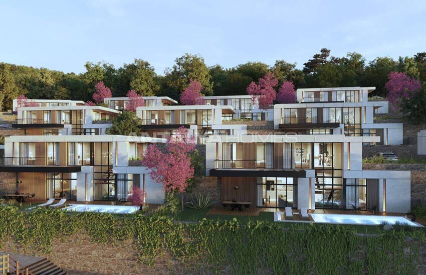 منازل دوبلكس منفصلة ذات تصميم واسع في بودروم توركبوكو 8