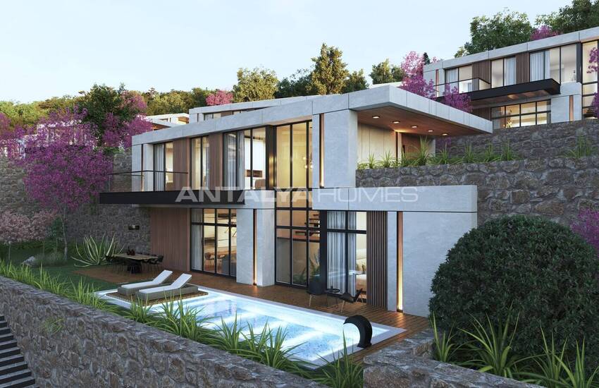 منازل دوبلكس منفصلة ذات تصميم واسع في بودروم توركبوكو 10