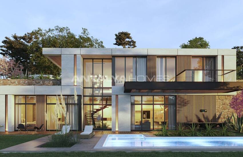 منازل دوبلكس منفصلة ذات تصميم واسع في بودروم توركبوكو 4