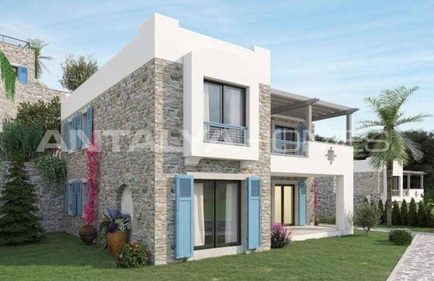 Fastigheter Med Fantastisk Utsikt Över Havet Och Naturen I Bodrum