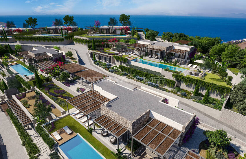 Houses with Sea View and Outbuilding in Bodrum Gumusluk 12