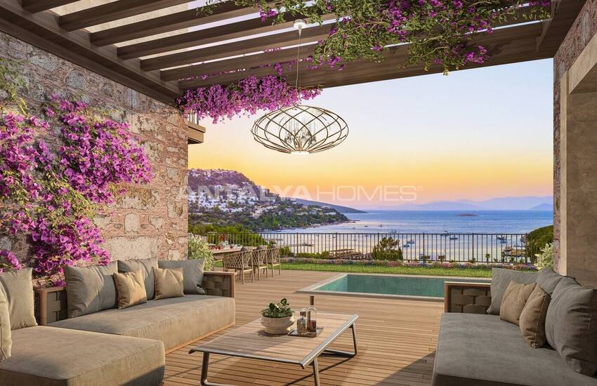 Fristående Hus Med Utsikt Över Viken I Turkbuku Bodrum