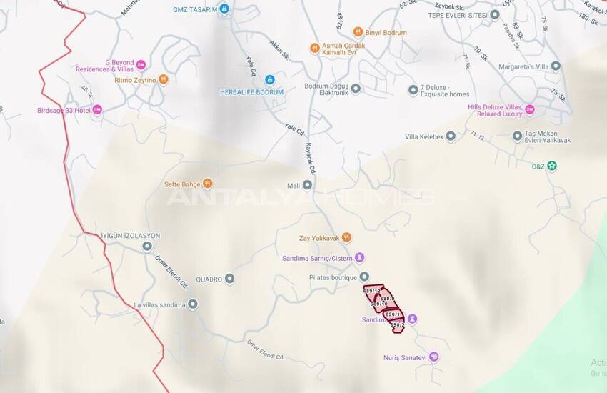 Участок в Бодруме с видом на море рядом с пристанью Ялыкавак 3