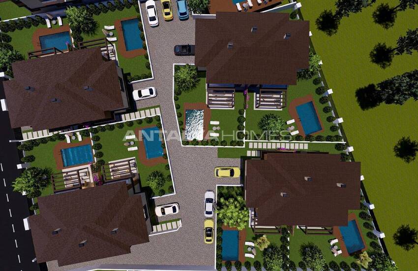 Двухквартирные дома с 4 спальнями и бассейнами в Мугла Эсентепе 6