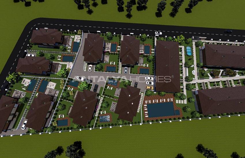 Двухквартирные дома с 4 спальнями и бассейнами в Мугла Эсентепе 10