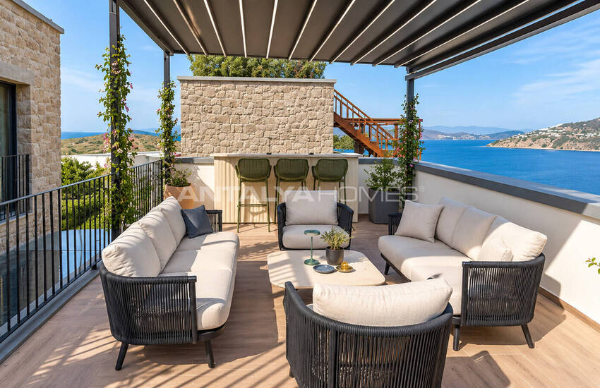 Detached Villas for Sale with Sea Views in Bodrum Muğla 9