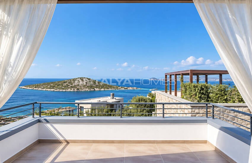 Detached Villas for Sale with Sea Views in Bodrum Muğla