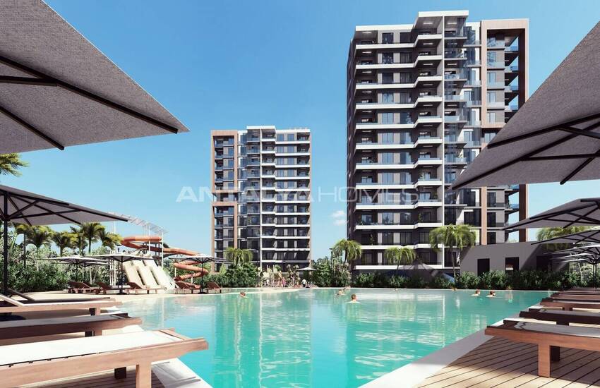 Lägenheter Med Havsutsikt I Ett Komplex Med Vattenpark I Mersin 1