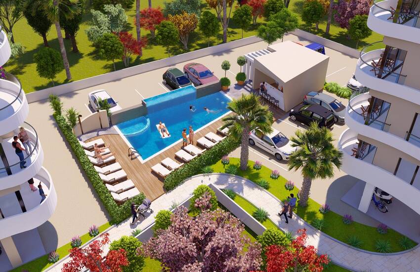 Apartments in a Complex with Pool in North Cyprus Yenibogazici