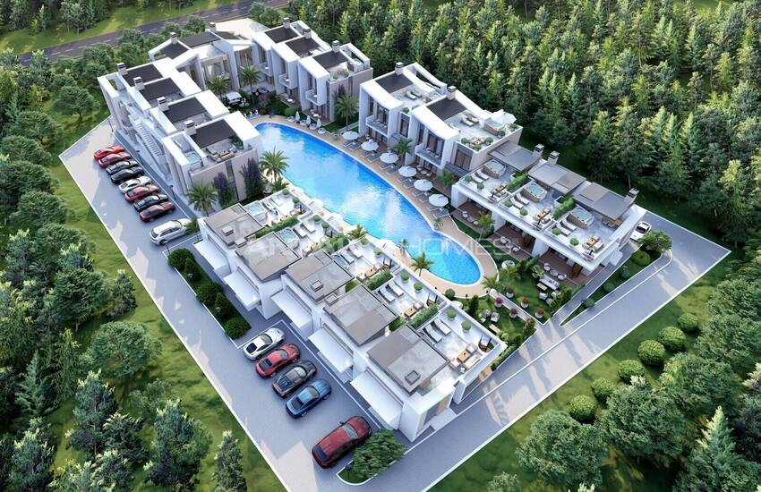 شقق بتصميم حديث للبيع في مجمع السكني مع حمام السباحة في جيرنه، لابتا، شمال قبرص