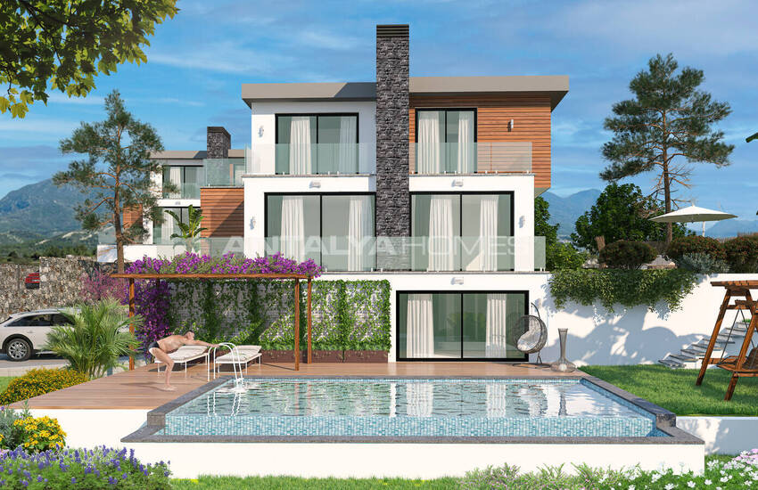 Triplex-villa's Met Zeezicht En Privézwembad In Girne, Noord-cyprus
