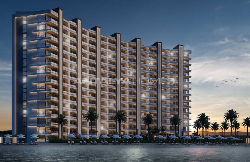 Seafront Flats in a Complex with Pier and Beach in Mersin