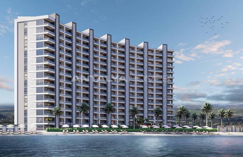 Seafront Flats in a Complex with Pier and Beach in Mersin