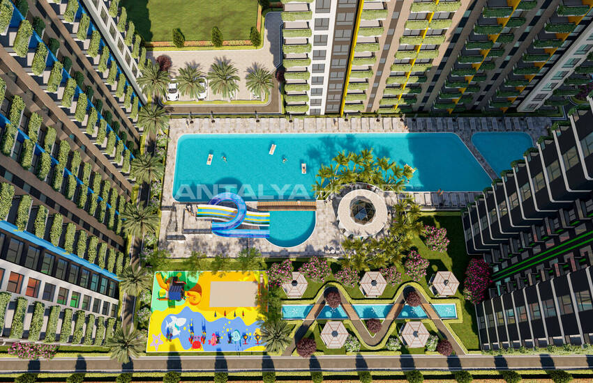 Lägenheter I Ett Komplex Med Vattenpark I Mersin Çeşmeli 11
