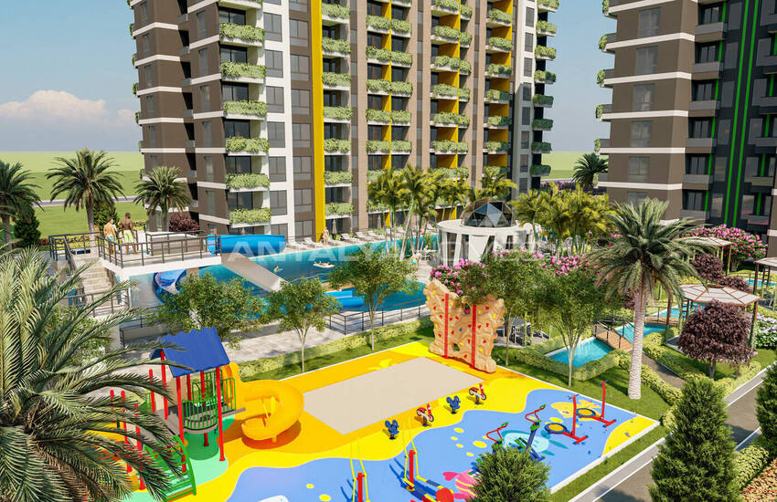Lägenheter I Ett Komplex Med Vattenpark I Mersin Çeşmeli 1
