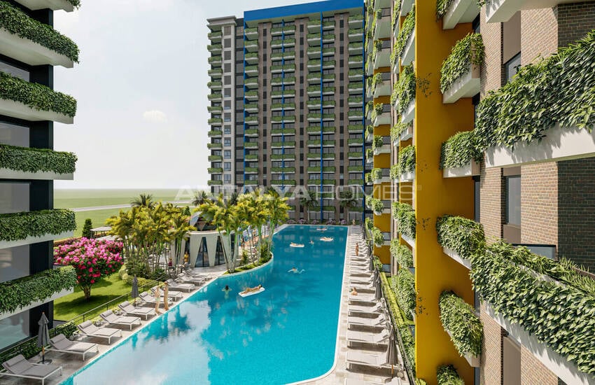 Lägenheter I Ett Komplex Med Vattenpark I Mersin Çeşmeli 7