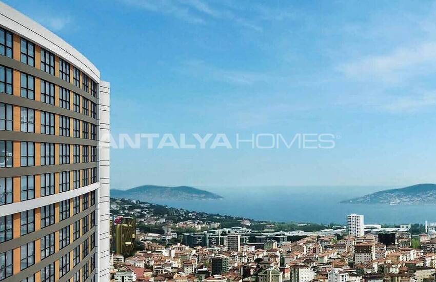 آپارتمان هایی با چشم انداز دریا نزدیک به مترو در مال تپه استانبول