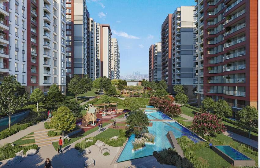 Nature View Apartments in a Complex in Istanbul Eyup