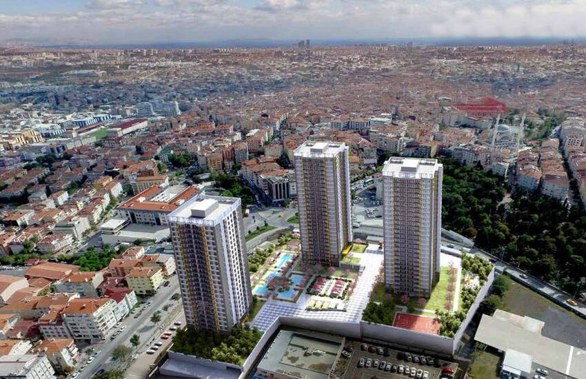 خانه های مرکزی با 200 متر خیابان خرید در باجیلار، استانبول 1