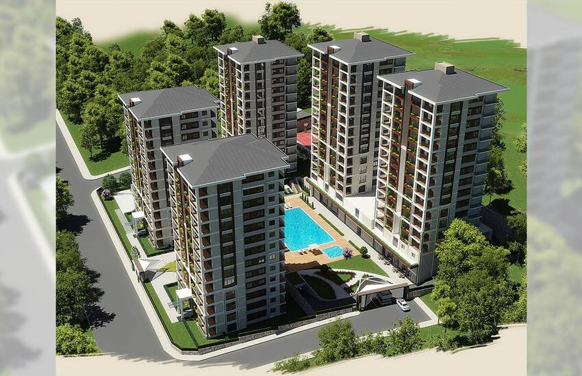 Rymliga Trabzon Lägenheter I Komplexet Med Pool 1